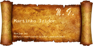 Martinko Izidor névjegykártya